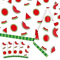 4 Pack Watermelon Tablecloth, Watermelon Tablecovers One in A Melon Party Table Cloth, Disposable Rectangular Fruit Table Cover for Birthday, Baby Shower, Summer Outdoor Picnics, 51 x 86 Inch