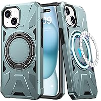 LUMARKE Strong Magnetic for iPhone 15 Case - Military-Grade Drop Tested - Built-in Kickstand Shockproof Protective Phone Case 6.1