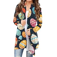 2024 Cute Easter Cardigan for Women,Ladies Long Sleeve Coat with Easter Print for Spring,Summer Girls Trendy Sweater