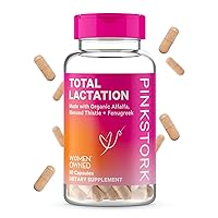 Pink Stork Total Lactation Support Supplement for Breast Milk Supply with Organic Herbs - 60 Capsules, 1 Month Supply