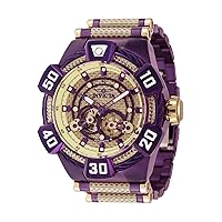 Invicta Men's Bolt 52mm Stainless Steel, Glass Fiber Automatic Watch, Purple (Model: 40190)
