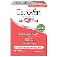 Estroven Weight Management for Menopause Relief - 60 Ct. - Clinically Proven Ingredients Help Manage Weight, Provide Night Sweats & Hot Flash Relief - Drug-Free & Gluten-Free