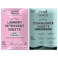 Baby Friendly Eco-Clean Combo: Laundry & Dishwasher Sheets by Zero Trace