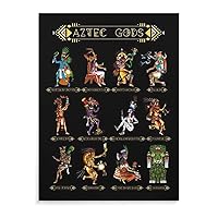 Posters Aztec Mythological Gods Vintage Poster Ancient Mayan Civilization Poster Canvas Art Poster Picture Modern Office Family Bedroom Living Room Decorative Gift Wall Decor 20x26inch(51x66cm) Unf