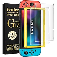 ivoler Screen Protector [2 Pack] Matte Tempered Glass for Nintendo Switch 6.2 inch, Matte Anti Glare Screen Protector with [Alignment Frame] Anti-Scratch Full Coverage Guard for Nintendo Switch