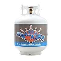 Flame King YSN201b 20 Pound Steel Propane Tank Cylinder with Type 1 Overflow Protection Device Valve, for Grills and BBQs, White