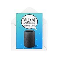 Funny Novelty Greeting Cards | Alexa Send Dad A Cheap Birthday Card | Birthday Dad Parent Father Daddy Alexa Cheap Smart Home | CBH1187