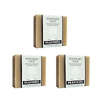 Plantlife Rosemary Sage 3-Pack Bar Soap - Moisturizing and Soothing Soap for Your Skin - Hand Crafted Using Plant-Based Ingredients - Made in California 4oz Bar