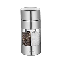 Trattoria Salt and Pepper Combo Mill, Silver/Clear