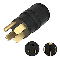 ENERLITES 66352 4 Male Plug to 50 Amp 3 Prong Female Power Adaptor NEMA 14-50P to 6-50R EV Charger Adapter Cord, 50A, Black