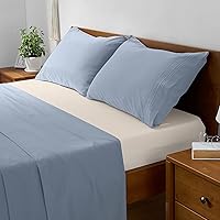 Mellanni Full Bed Sheet Set Colorful Bundle&Save - Hotel Luxury Bedding - Bundle Includes: Ivory Full Fitted Sheet, Blue Hydrangea Full Flat Sheet and Blue Hydrangea Standard 2 Pillowcases