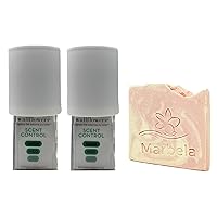Bath & Body Works White Wallflowers Scent Control Fragrance Plug 2 Pack with a Himalayan Salts Springs Sample Soap