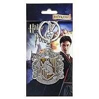 Harry Potter Hufflepuff School Crest Pewter Keychain,Multicolor
