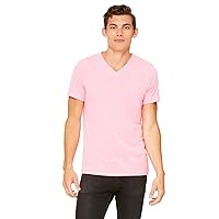 Bella mens Unisex Jersey Short-Sleeve V-Neck T-Shirt(3005)-NEON PINK-S