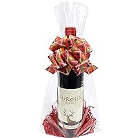 Morepack 8x16 Inches Cellophane Bags,50Pieces Clear Cellophane Gift Bags for Wine Bottles