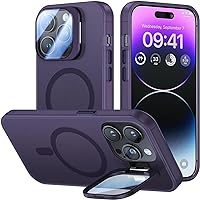 ONNAT-Shockproop Case for iPhone 15/15 Pro/15 Plus/15 Pro Max with Camera Lens Protector Multi-Color Translucent Matte Cover Wear-Resistant Supports Magnetic Wireless Charging (Purple,15 Pro Max)