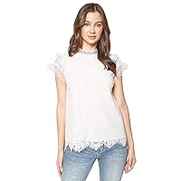 Sugar Lips Women's You Complete Me Lace Mock Neck Top