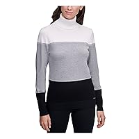 Calvin Klein Womens Colorblocked Pullover Sweater, White, 1X