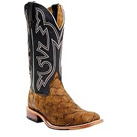 Men's Honey Filet Of Fish Print Western Boot Square Toe - Hp1865