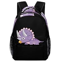 Triceratops Dinosaur Unisex Laptop Backpack Lightweight Shoulder Bag Travel Daypack