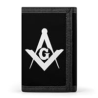 Freemason Logo Square Casual Credit Card Holder Purses Wallet for Men Women Slim Coin Pouch with Key Ring