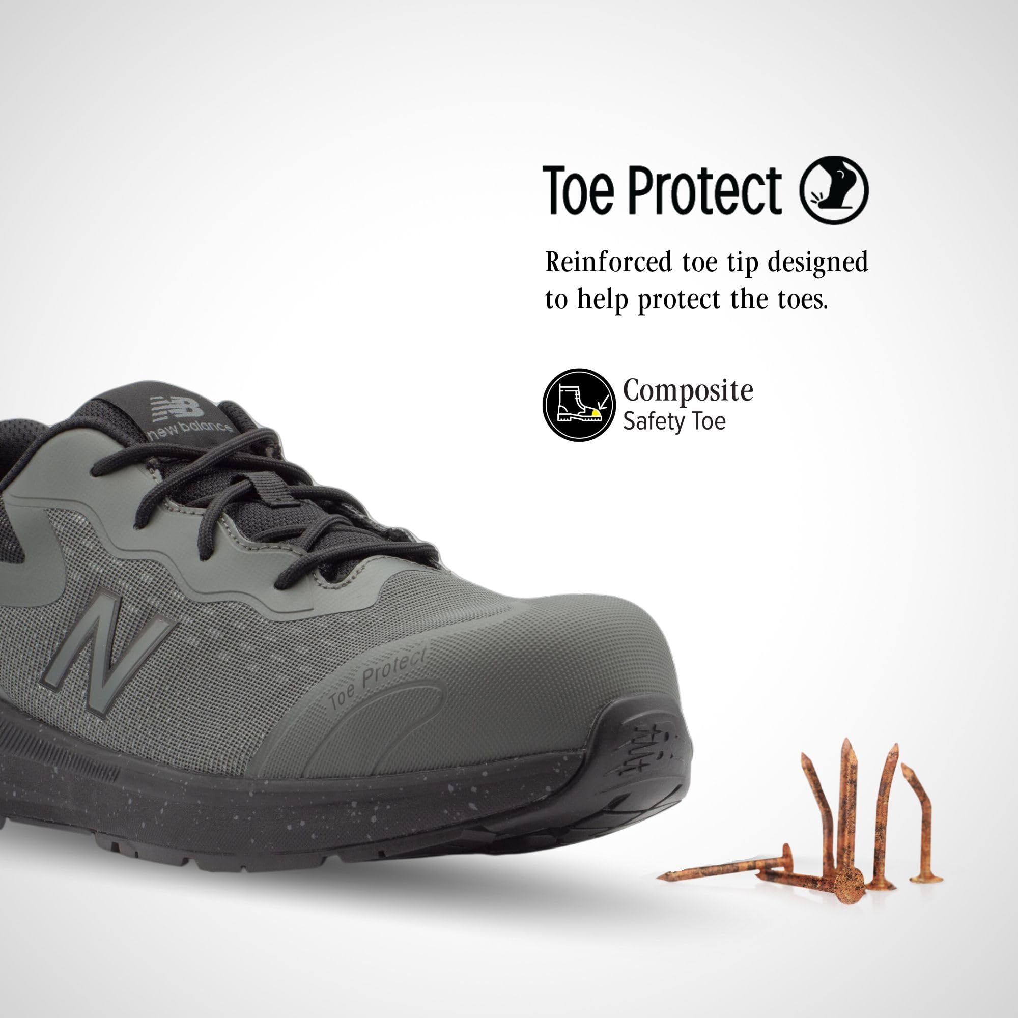 New Balance Men's Composite Toe Logic Industrial Shoe, Cool Grey/Black SD, 12 Wide