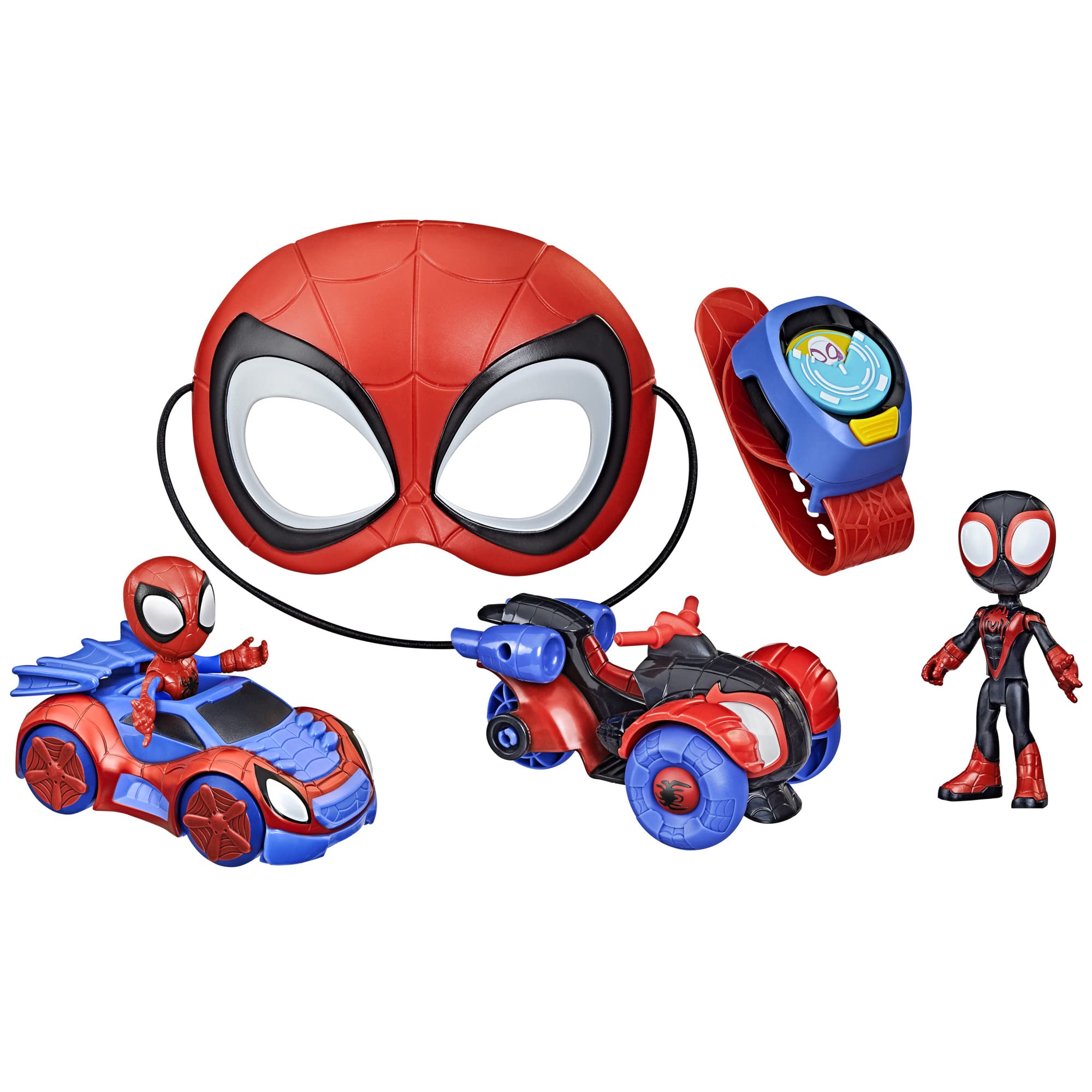 Marvel Hasbro Spidey and His Amazing Friends Super Spidey Set, Role Play Toys, Toy Car Set, Spider-Man Mask, Spidey and His Amazing Friends Figures