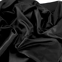 Satin Fabric Black Color for Wedding Dress Decoration DIY Crafts 60” by 5 Yards