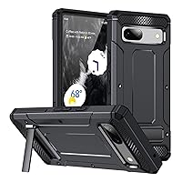 ZIFENGXUAN-Shockproof Case for Google Pixel 8 Pro/Pixel 8, Military-Grade Drop Protection Shell Adjustable Holder Stand Hard Phone Cover (8 Pro,Black)