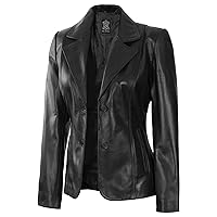 Decrum Womens Leather Jacket - Real Lambskin Leather Blazer Jackets for Women