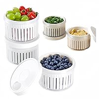 3Pack Berry Containers For Fridge,Berry basket,Berry Storage Containers with Lid,Berry Keeper with Drain Colanders,Scallion Storage Box,Saver Refrigerator Organization for Fruit Vegetables