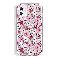 for iPhone 11 Case Clear 6.1 Inch with Pattern Design, Protective Slim TPU Cover + Shockproof Bumper for Women and Girls (Pink Floral)