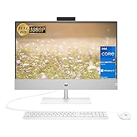 HP Pavilion All-in-One Desktop, 24” FHD Display, 12th Gen Intel i7-12700T Processor, 32GB RAM, 1TB PCIe SSD, Webcam, Wired Keyboard & Mouse, HDMI, RJ-45, Windows 11 Home, White