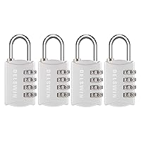 DELSWIN Small Combination Lock for Locker - 4Pack Resettable Luggage Locks for Backpack Suitcase - Gym Employee Locker Lock Combo Padlock