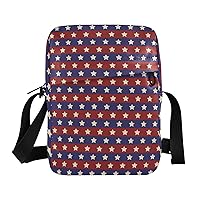 Usa Flag Colorful Star Messenger Bag for Women Men Crossbody Shoulder Bag Crossbody Cell Phone Purse Shoulder Handbags with Adjustable Strap for Men Women