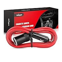 Nilight Cigarette Lighter Extension Cord Cable Heavy Duty 6ft 12V/24V Car Charger with Cigarette Lighter Plug Cigarette Lighter Socket,2 Years Warranty