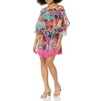 Ramy Brook womens Shay Floral Fringed Mini DressSwimwear Cover Up