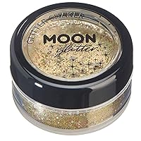 Holographic Glitter Shakers 100% Cosmetic Glitter for Face, Body, Nails, Hair and Lips - 0.17oz - Gold