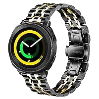 Band Compatible for Samsung Galaxy watch 6/6 Classic/Galaxy Watch 5/5 Pro / 4/4 Classic / 3 41mm / Active 2, 20mm Stainless Steel Metal Replacement Strap for Women Men