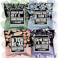 2024NEW Swear Shower Steamers Gift Set,Swear Shower Steamers for Self Care & Relaxation,Great Christmas Gifts for Women & Mom,Bath & Shower Aromatherapy Tablets (4PACK-4COLOR)