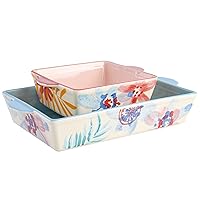 SPICE BY TIA MOWRY Goji Blossom 2-Piece Hand-Painted Ceramic Bakeware
