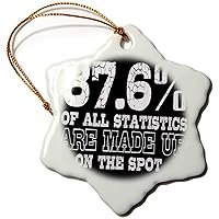 3dRose 87 Percent of All Statistics are Made Up On The Stop - Ornaments (orn-319245-1)