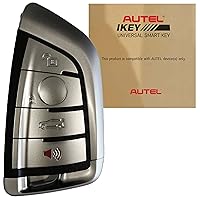 Autel MaxiIM IKEYBW004AL Universal Key Fob Replacement with BMW-Type Rescue Entry Remote Control Blank Car Key 4 Buttons Clicker Work with Key Fob Programming Tool Autel KM100 IM508 IM608