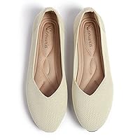 Semwiss Round Toe Flats for Women Dressy Comfortable, Knit Ballet Flat Shoes Casual Shoes Walking Flats Office Shoes.