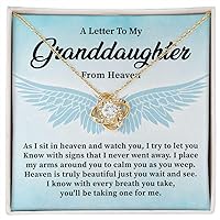 A Letter To My Granddaughter Necklace From Heaven, Loss Of Grandparents Remembrance Necklace Gift, Prayer From Heaven, Necklace For The Loss Of A Grandfather Or Grandmother Jewelry Gift For Her, Love You Grandmom Or Grandpa Reminder Necklace.