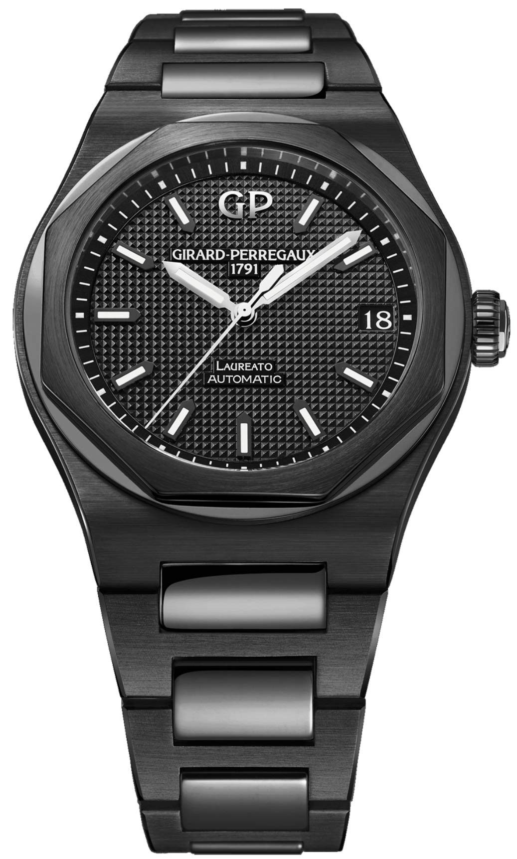 Girard Perregaux Laureato Black Ceramic 42mm Men's Watch 81010-32-631-32A