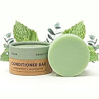 Conditioner Bar | Peppermint + Eucalyptus | Eco-friendly Conditioner with Travel Container | Natural Salon Quality Conditioner, Zero Waste & Plastic Free