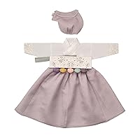 Korean Traditional Clothing Hanbok Boy Baby 100th Days First Birthday Dol Party Celebrations White Violet HJGH08