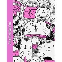 Sketchbook: 120 Sheets Drawing Journal with Cute Shroomy Cats Doodles