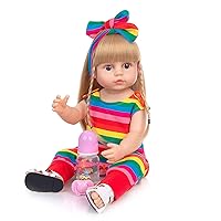 55 cm Reborn Baby Dolls, Realistic Newborn Baby Dolls, Lifelike Handmade Silicone Doll, Baby Soft Skin Realistic, Birthday Gift Set for Kids Age 3 +
